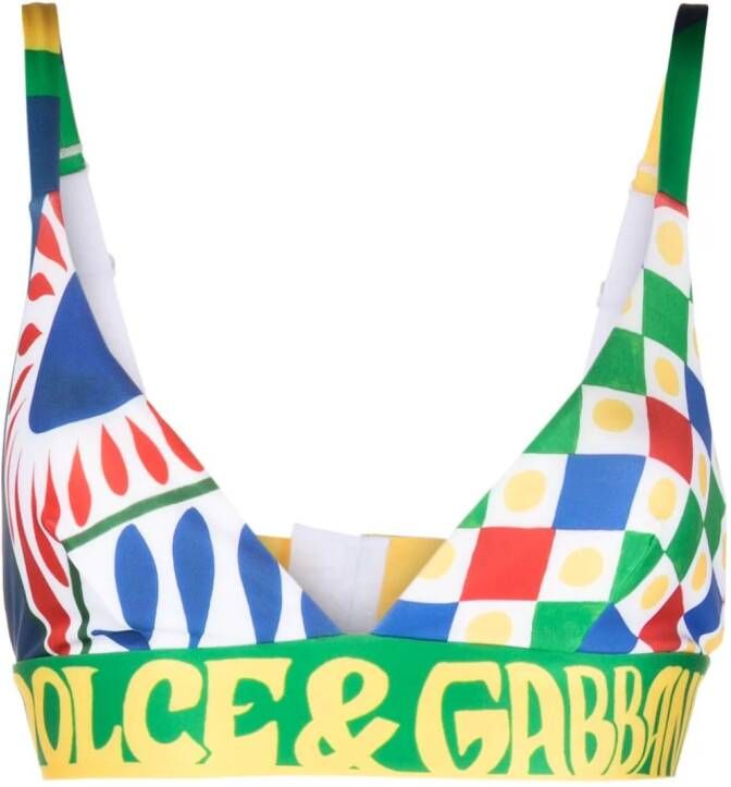 Dolce & Gabbana Bralette met print Groen