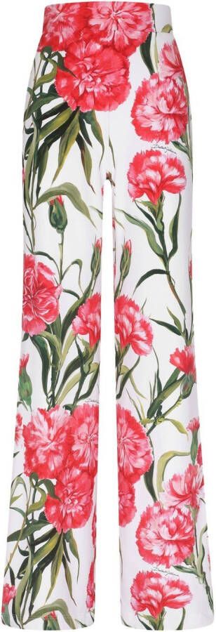 Dolce & Gabbana Broek met bloemenprint Wit