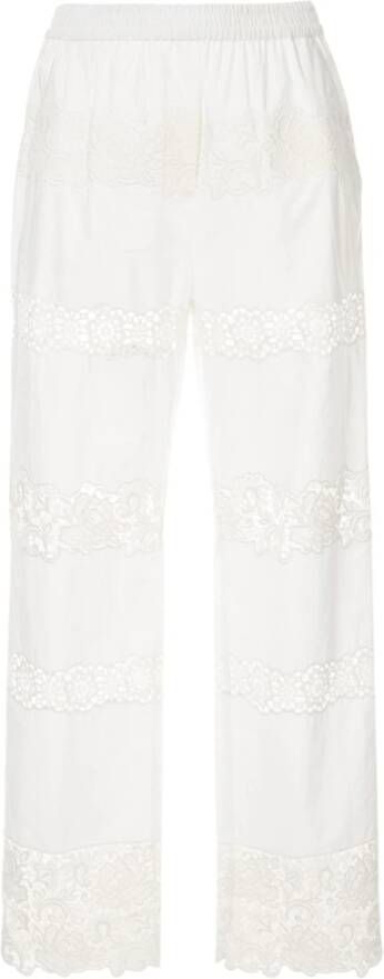 Dolce & Gabbana Broek met borduursel Wit