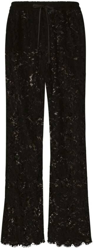 Dolce & Gabbana Broek met kanten vlakken Zwart