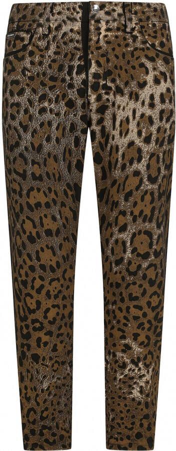 Dolce & Gabbana Broek met luipaardprint Bruin