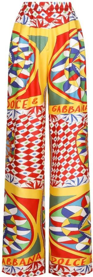 Dolce & Gabbana Broek met wijde pijpen Geel