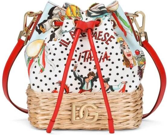 Dolce & Gabbana Bucket-tas met logoplakkaat Wit