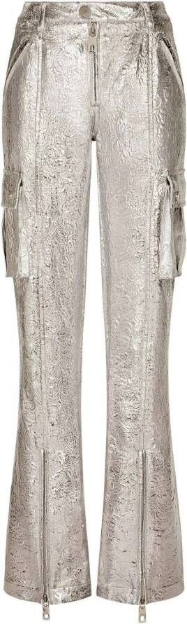Dolce & Gabbana Cargo broek met jacquard Zilver