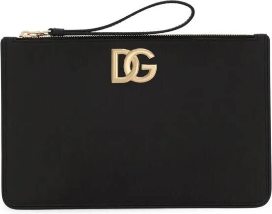 Dolce & Gabbana Leren cameratas met DG-logo Zwart