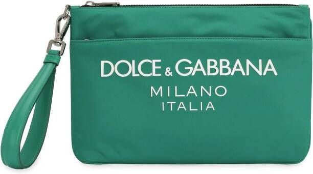 Dolce & Gabbana Clutch met logoprint Groen