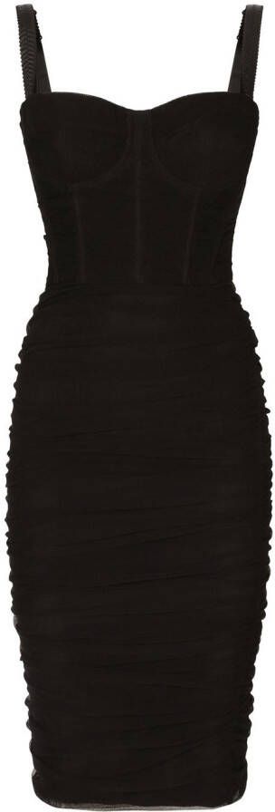Dolce & Gabbana Midi-jurk met korset stijl Zwart