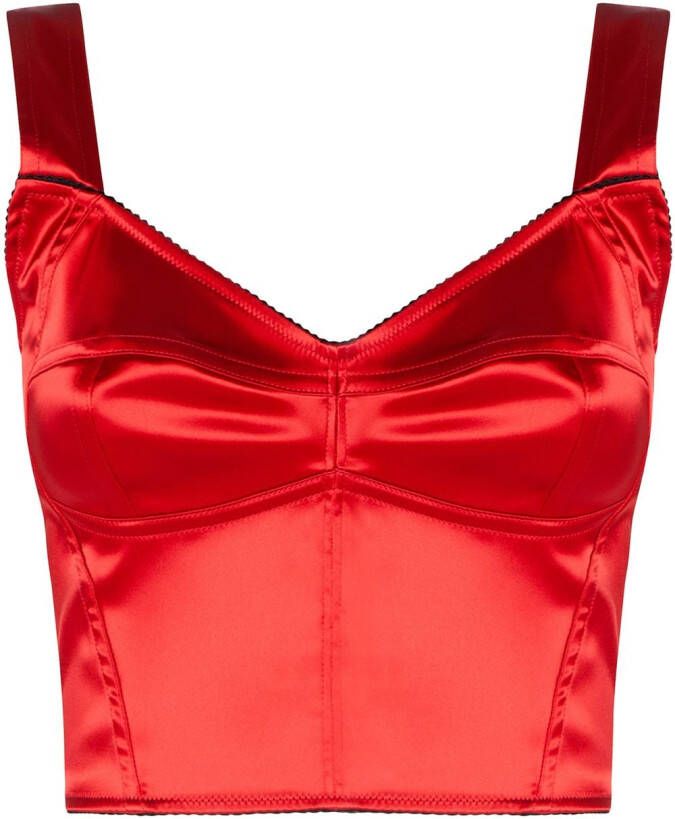 Dolce & Gabbana Cropped bustier Rood