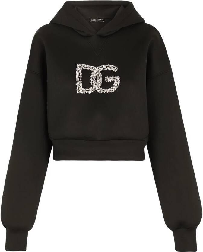 Dolce & Gabbana Cropped hoodie Zwart