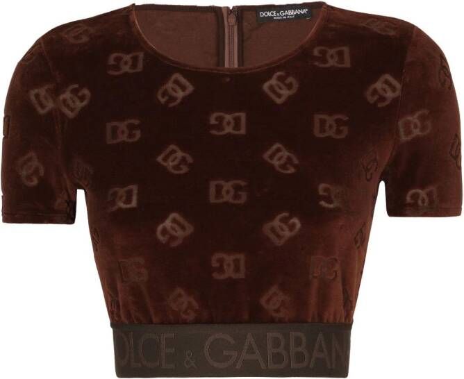 Dolce & Gabbana Cropped T-shirt Bruin