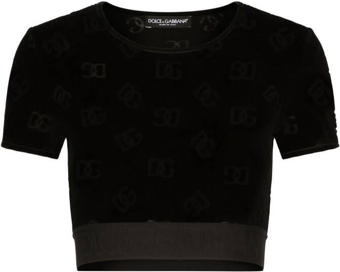 Dolce & Gabbana T-shirt met DG-logo Zwart