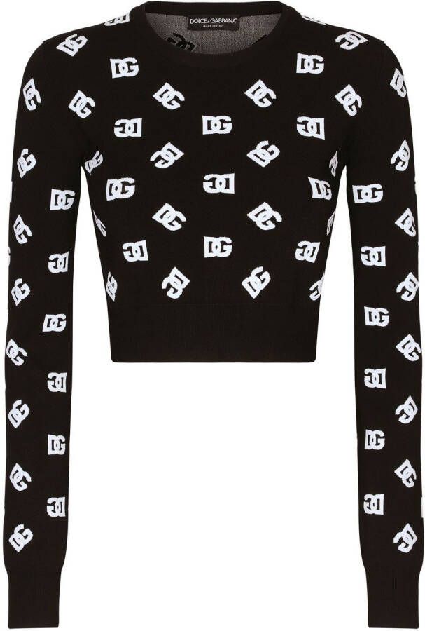 Dolce & Gabbana Trui met DG-logo jacquard Zwart