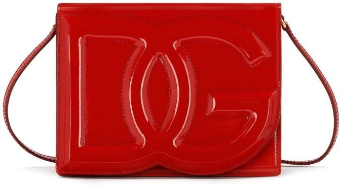 Dolce & Gabbana Leren crossbodytas met DG logo Rood