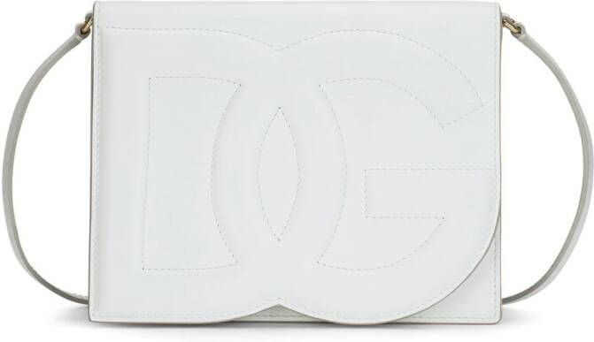 Dolce & Gabbana Leren crossbodytas met DG logo Wit