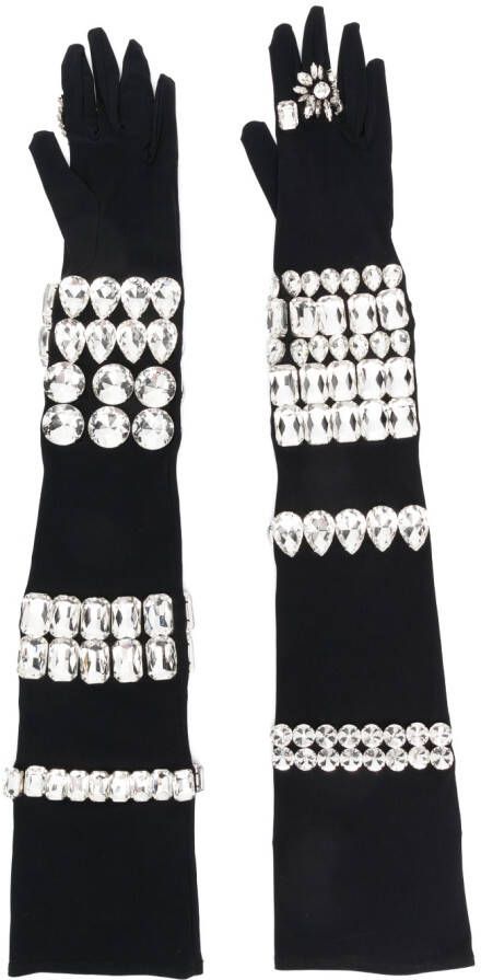 Dolce & Gabbana Handschoenen verfraaid met kristallen Zwart
