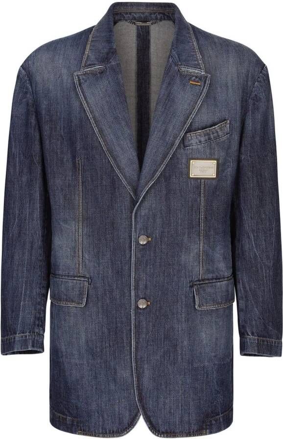 Dolce & Gabbana Denim blazer Blauw