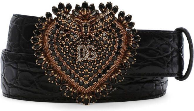 Dolce & Gabbana Devotion leren riem Zwart