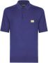 Dolce & Gabbana Poloshirt van scheerwol met logo-label Blauw - Thumbnail 1
