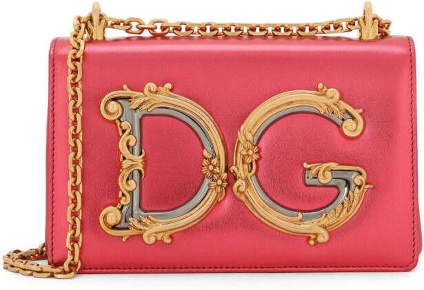 Dolce & Gabbana DG Girls leren schoudertas Roze