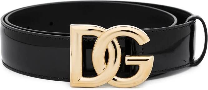 Dolce & Gabbana DG leren riem Zwart