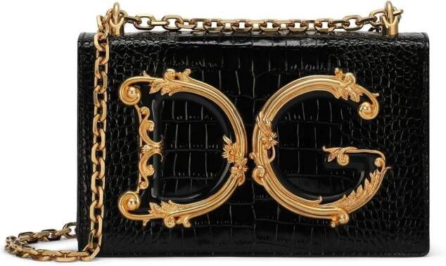 Dolce & Gabbana DG schoudertas met krokodillenleer-effect Zwart