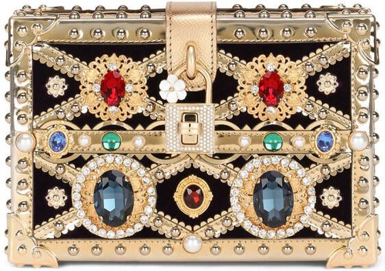 Dolce & Gabbana Dolce Box clutch met sieraden Goud