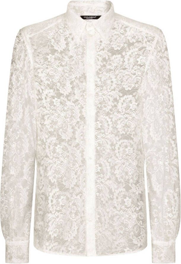 Dolce & Gabbana Doorzichtig overhemd Wit