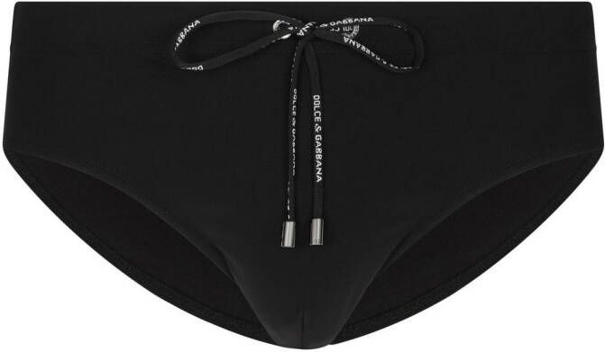 Dolce & Gabbana Zwembroek met trekkoordtaille Zwart