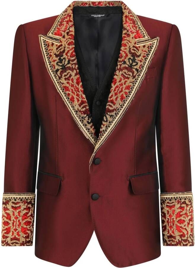 Dolce & Gabbana Smoking verfraaid met stras Rood