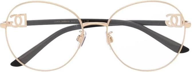 Dolce & Gabbana Eyewear Bril met rond montuur Goud