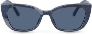 Dolce & Gabbana Eyewear denim-patchwork square-frame sunglasses Blauw