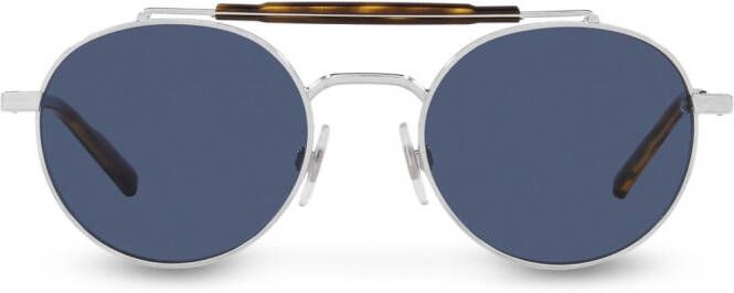 Dolce & Gabbana Eyewear Zonnebril met diagonaal montuur Blauw