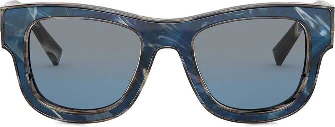 Dolce & Gabbana Eyewear Domenico zonnebril met rechthoekig montuur Blauw