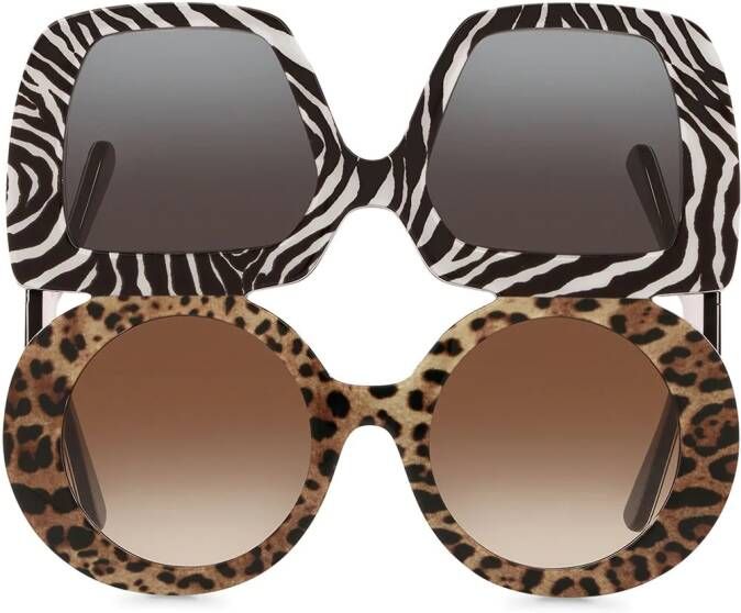 Dolce & Gabbana Eyewear Zonnebril met chunky montuur Zwart