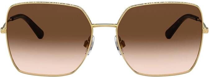 Dolce & Gabbana Eyewear Zonnebril met logo montuur Goud