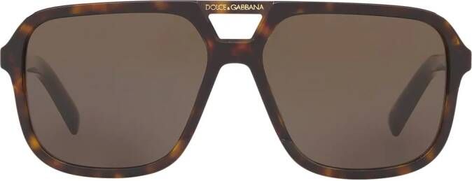 Dolce & Gabbana Eyewear Zonnebril met piloten montuur Bruin