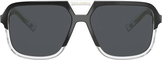 Dolce & Gabbana Stijlvolle zwarte zonnebril met donkergrijze lenzen Black Heren