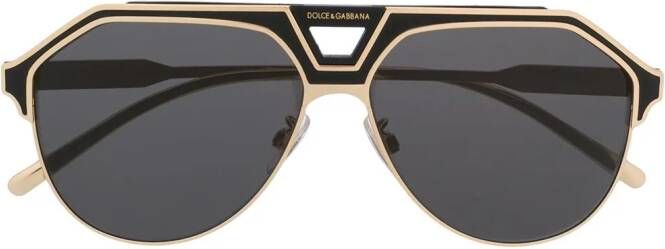 Dolce & Gabbana Eyewear Zonnebril met piloten montuur Zwart