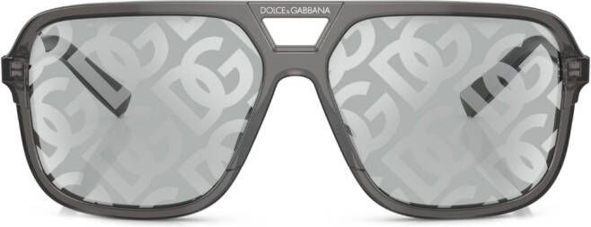 Dolce & Gabbana Eyewear Zonnebril met rechthoekig montuur Grijs