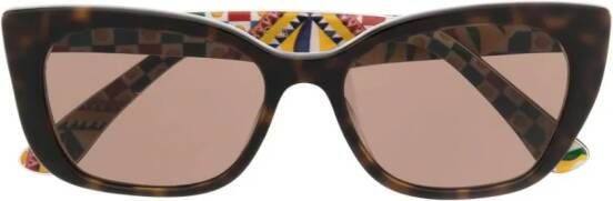 Dolce & Gabbana Eyewear Zonnebril met rond montuur Bruin