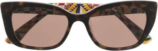 Dolce & Gabbana Eyewear Zonnebril met rond montuur Bruin