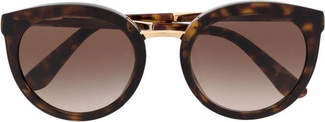 Dolce & Gabbana Eyewear Zonnebril met rond montuur Bruin