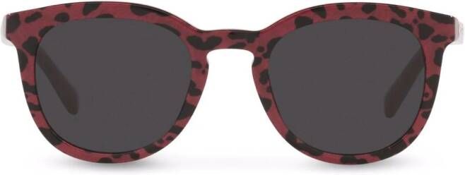 Dolce & Gabbana Eyewear Zonnebril met rond montuur Rood