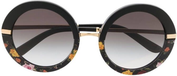 Dolce & Gabbana Eyewear Zonnebril met rond montuur Zwart