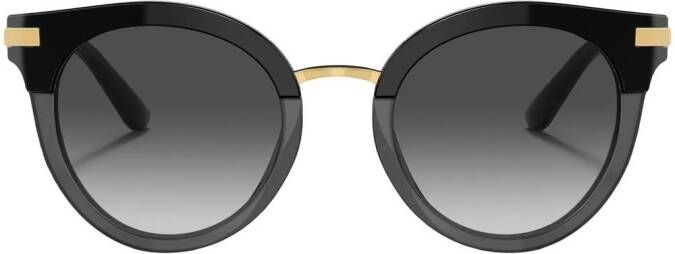 Dolce & Gabbana Eyewear Zonnebril met rond montuur Zwart