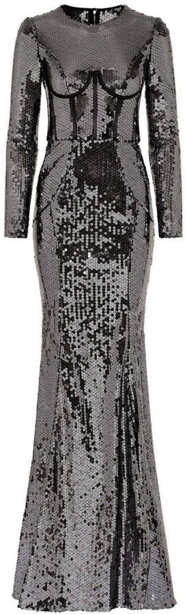 Dolce & Gabbana Avondjurk met pailletten en korset Grijs