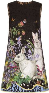 Dolce & Gabbana floral-print A-line dress Zwart