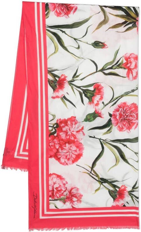 Dolce & Gabbana Sjaal met bloemenprint Roze