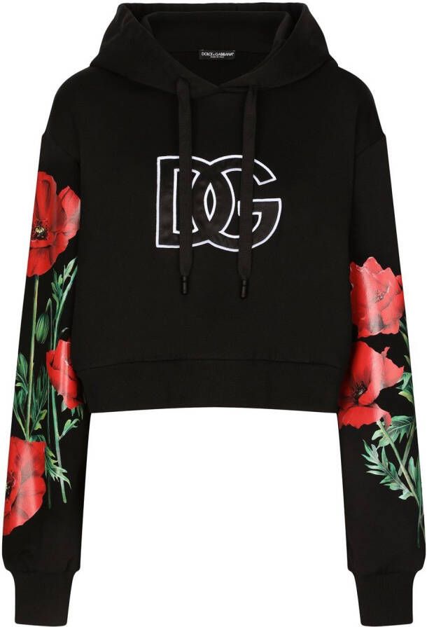 Dolce & Gabbana Hoodie met logopatch Zwart