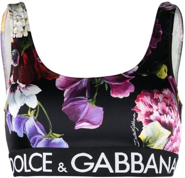 Dolce & Gabbana Bralette met bloemenprint Zwart